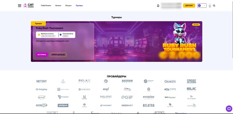 Турниры в Cat Casino